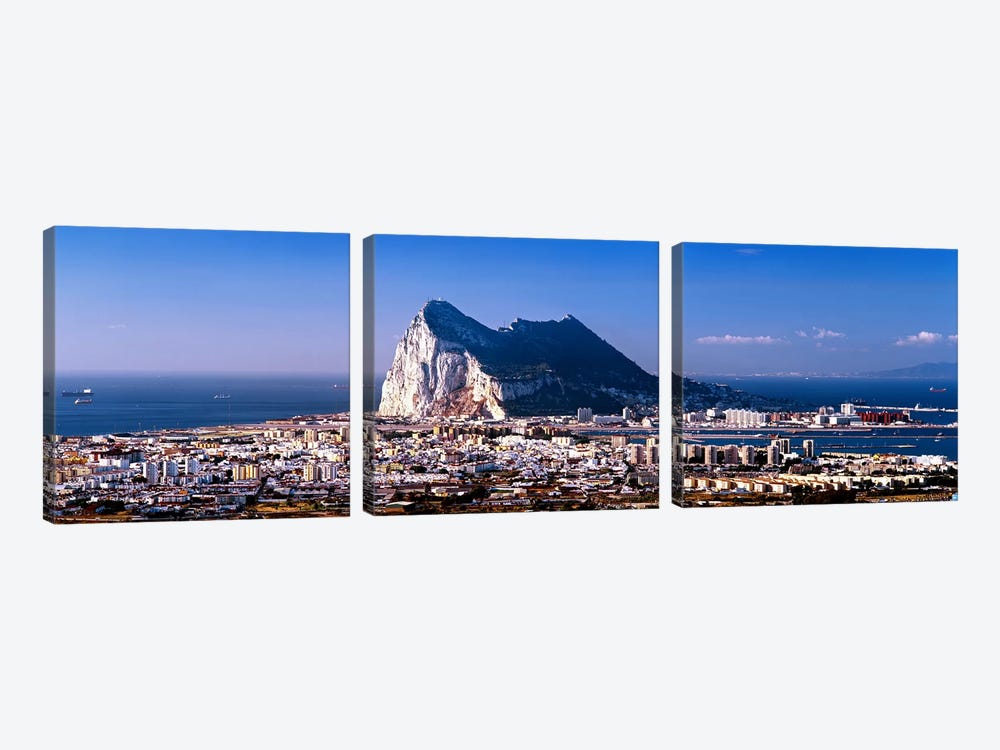 Rock Of Gibraltar With La Linea de la Concepcion In The Foreground, Iberian Peninsula by Panoramic Images 3-piece Art Print