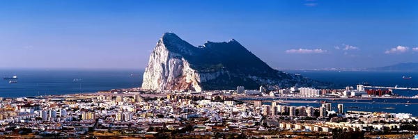Wonders Of The World: Rock Of Gibraltar With La Linea de la Concepcion In The Foreground, Iberian Peninsula by Panoramic Images
