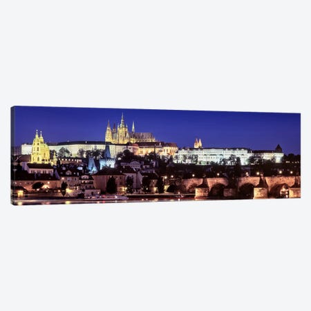 Arch bridge across a river, Charles Bridge, Hradcany Castle, St. Vitus Cathedral, Prague, Czech Republic #3 Canvas Print #PIM7118} by Panoramic Images Art Print