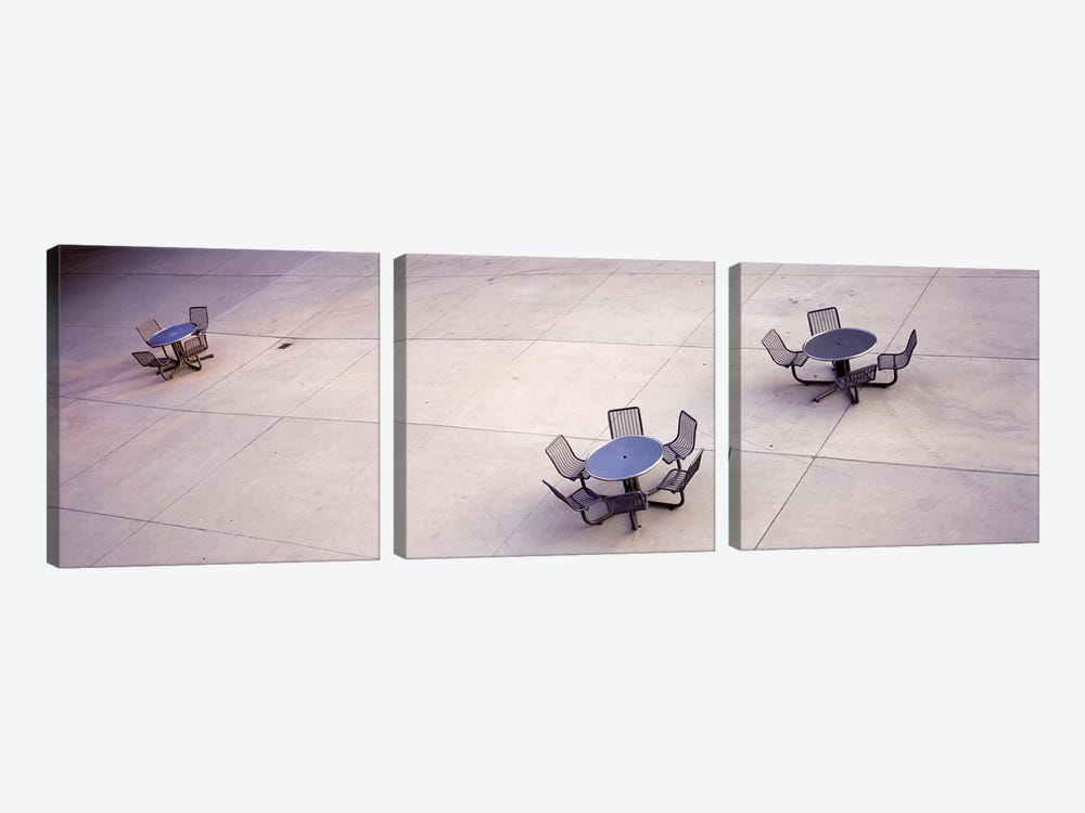 High angle view of tables & chairs in a parkSan Jose, California, USA by Panoramic Images 3-piece Art Print