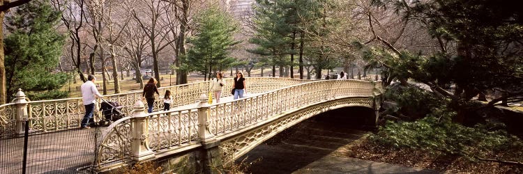 Group of people walking on an arch bridgeCentral Park, Manhattan, New York City, New York State, USA