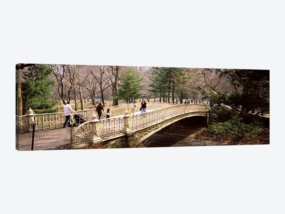Group of people walking on an arch bridgeCentral Park, Manhattan, New York City, New York State, USA by Panoramic Images 1-piece Canvas Art