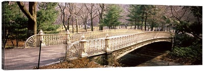 Arch bridge in a parkCentral Park, Manhattan, New York City, New York State, USA Canvas Art Print - City Parks