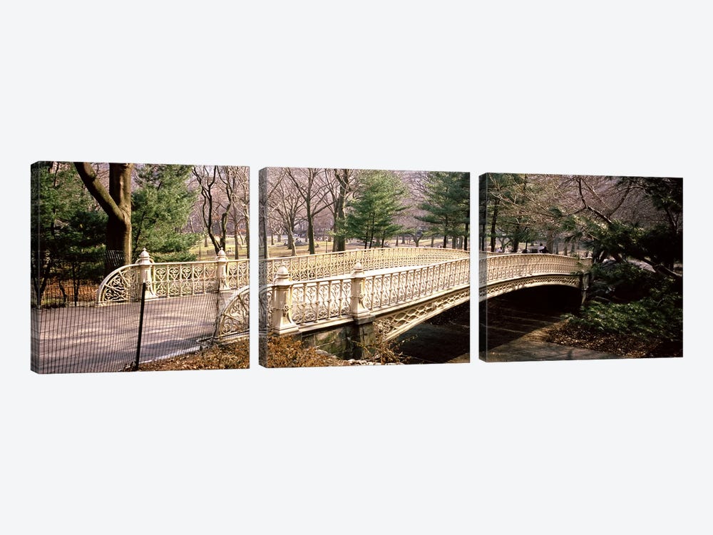 Arch bridge in a parkCentral Park, Manhattan, New York City, New York State, USA by Panoramic Images 3-piece Canvas Print