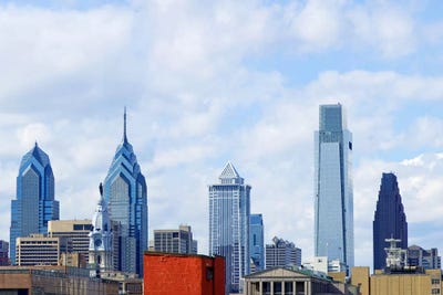 Buildings in a city, Comcast Center, Center City, Philadelphia, Philadelphia County, Pennsylvania, USA by Panoramic Images art print