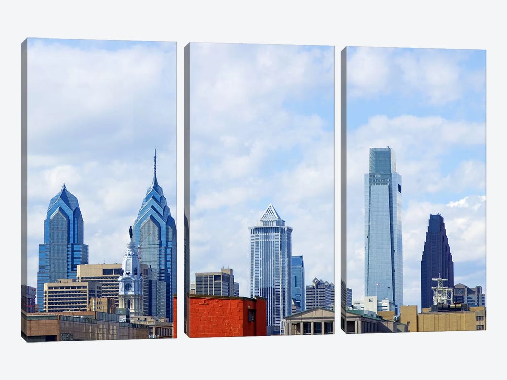 Buildings in a city, Comcast Center, Center City, Philadelphia, Philadelphia County, Pennsylvania, USA by Panoramic Images 3-piece Canvas Artwork