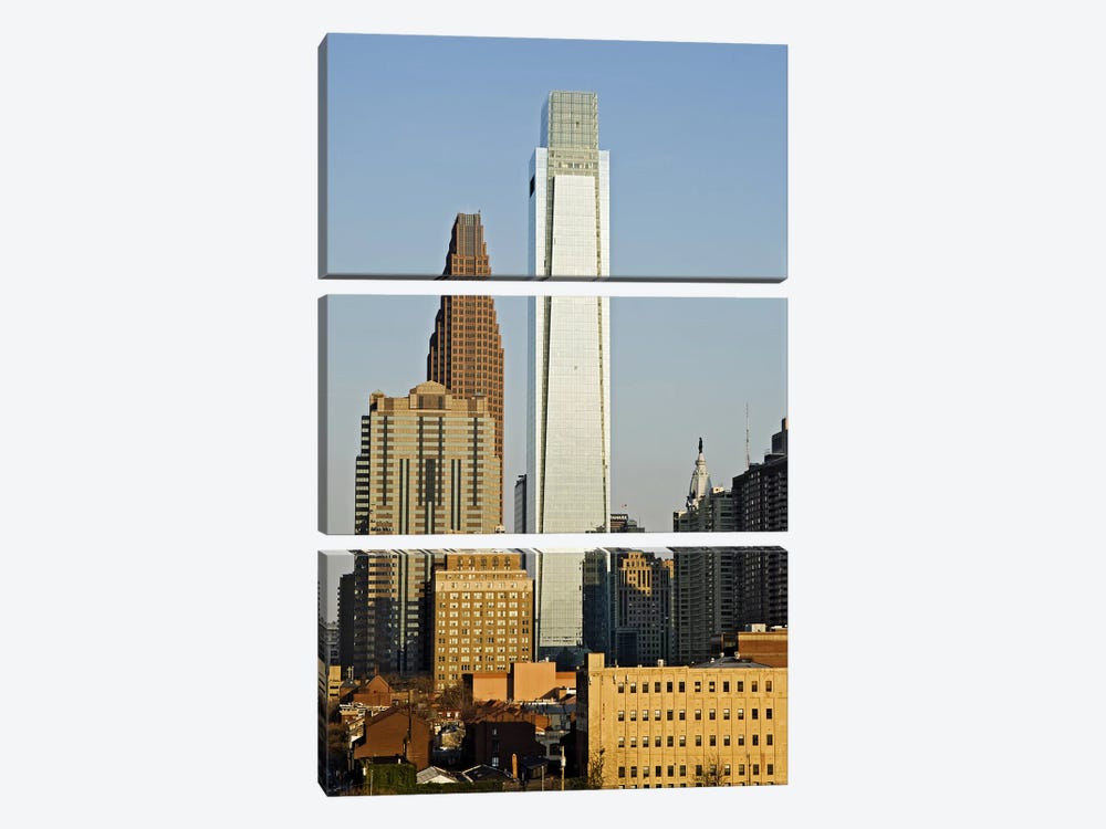 Comcast Center, City Hall, William Penn Statue, Center City, Philadelphia, Philadelphia County, Pennsylvania, USA by Panoramic Images 3-piece Canvas Print