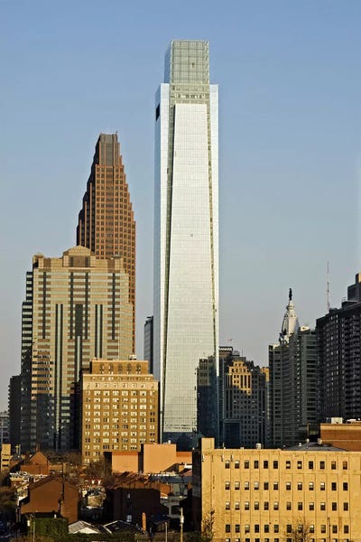 Pennsylvania: Comcast Center, City Hall, William Penn Statue, Center City, Philadelphia, Philadelphia County, Pennsylvania, USA by Panoramic Images