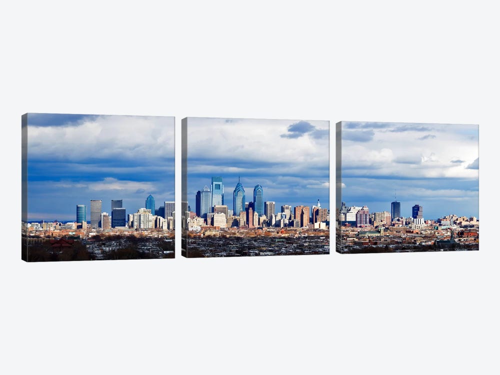 Buildings in a cityComcast Center, Center City, Philadelphia, Philadelphia County, Pennsylvania, USA by Panoramic Images 3-piece Canvas Wall Art
