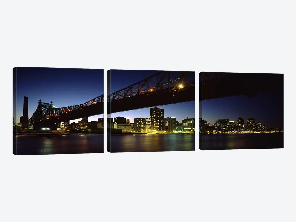 Bridge across a riverQueensboro Bridge, East River, Manhattan, New York City, New York State, USA by Panoramic Images 3-piece Canvas Artwork