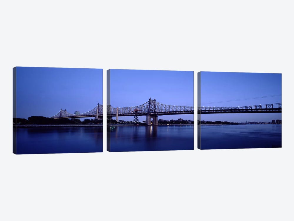 Bridge across a river, Queensboro Bridge, East River, Manhattan, New York City, New York State, USA #2 by Panoramic Images 3-piece Art Print