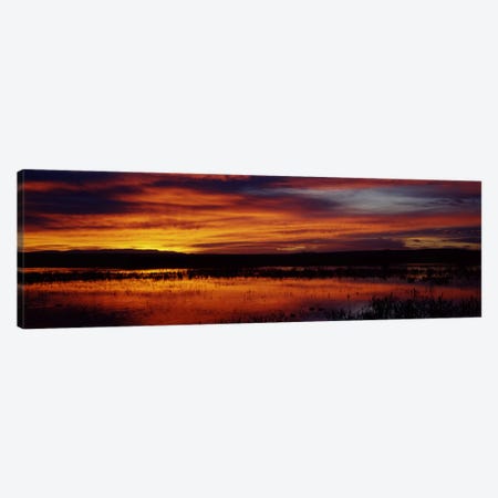 Majestic Cloudy Sunrise, Bosque del Apache National Wildlife Refuge, Socorro County, New Mexico, USA Canvas Print #PIM7161} by Panoramic Images Canvas Artwork