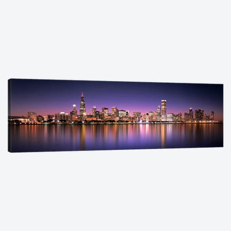 Reflection Of Skyscrapers In A Lake, Lake Michigan, Digital Composite, Chicago, Cook County, Illinois, USA Canvas Print #PIM7163} by Panoramic Images Canvas Wall Art
