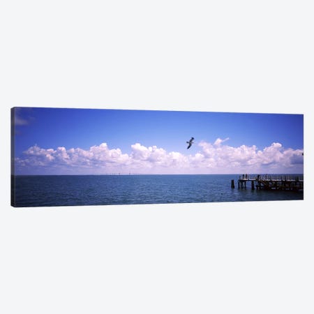 Pier over the sea, Fort De Soto Park, Tampa Bay, Gulf of Mexico, St. Petersburg, Pinellas County, Florida, USA Canvas Print #PIM7167} by Panoramic Images Art Print