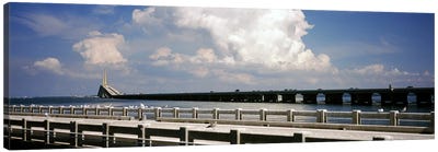 Bridge across a bay, Sunshine Skyway Bridge, Tampa Bay, Gulf of Mexico, Florida, USA Canvas Art Print