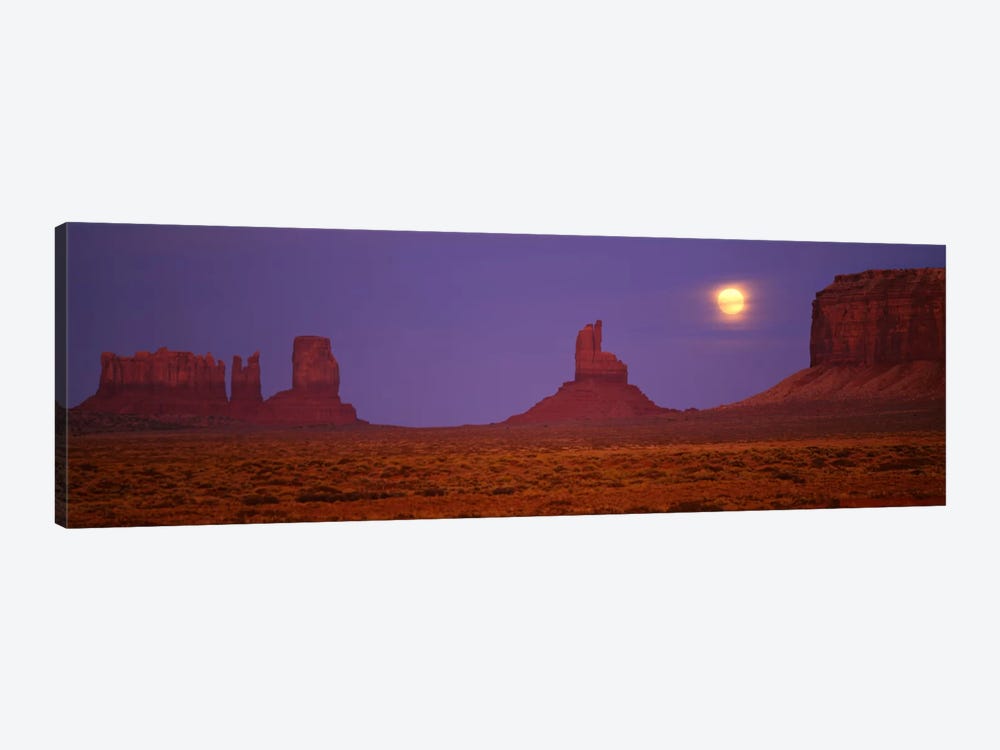 Full Moon Shining Over Monument Valley, Navajo Nation, Arizona, USA by Panoramic Images 1-piece Canvas Print