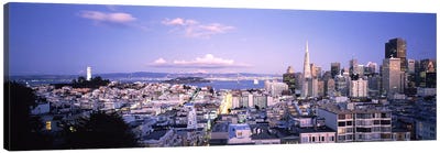 High angle view of a cityscape from Nob Hill, San Francisco, California, USA Canvas Art Print - San Francisco Art