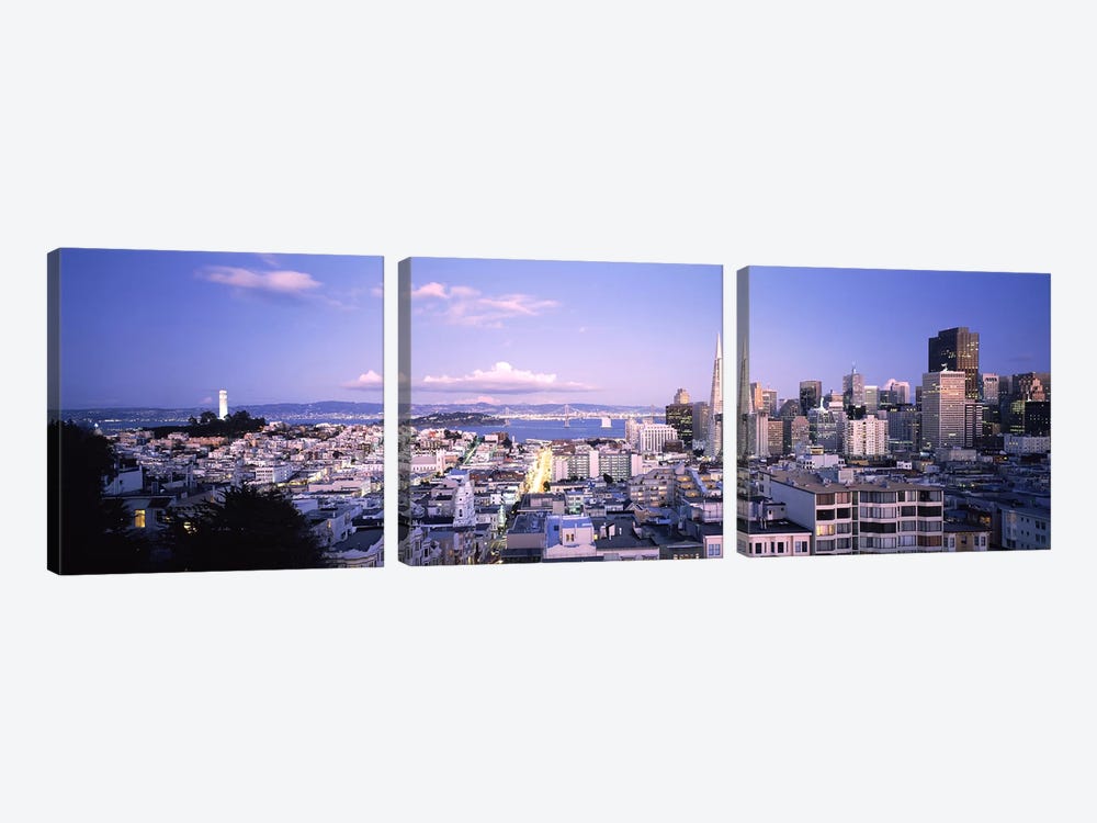 High angle view of a cityscape from Nob Hill, San Francisco, California, USA by Panoramic Images 3-piece Canvas Artwork