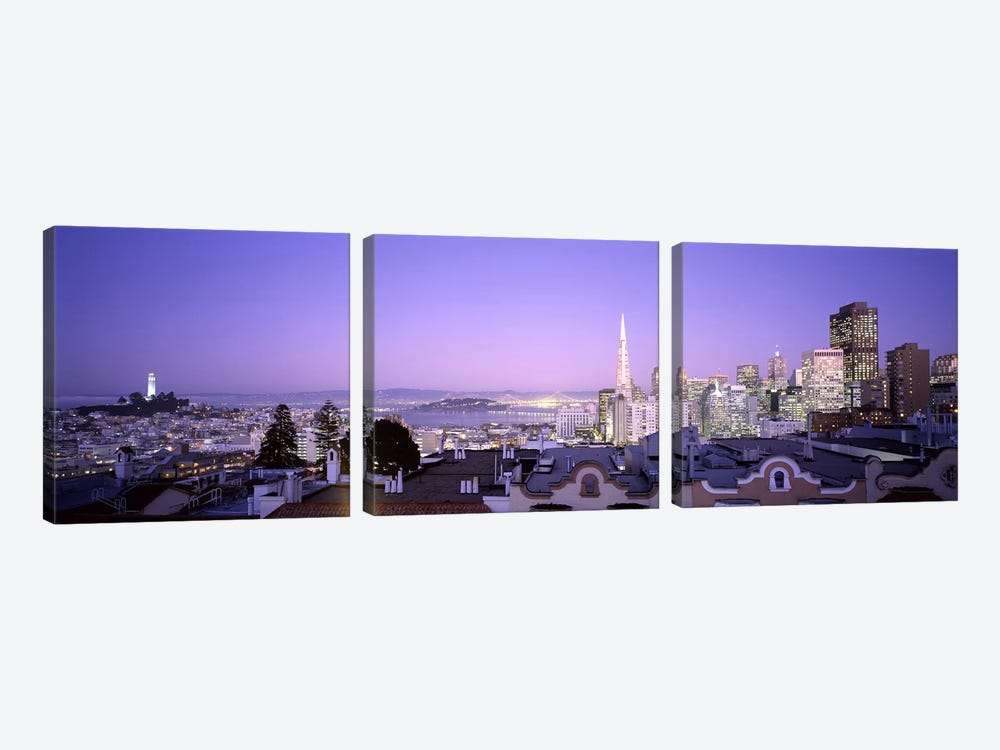 High angle view of a cityscape from Nob Hill, San Francisco, California, USA #2 by Panoramic Images 3-piece Canvas Art Print