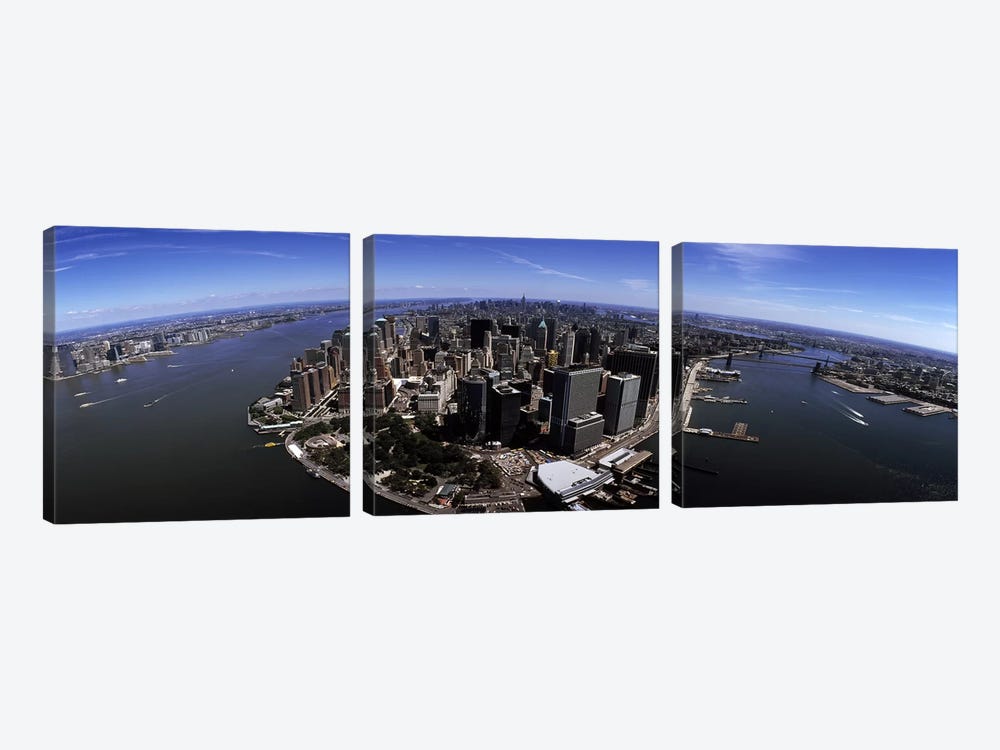 Aerial view of a city, New York City, New York State, USA by Panoramic Images 3-piece Canvas Art