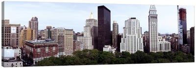 Skyscrapers in a city, Madison Square Park, New York City, New York State, USA Canvas Art Print - Madison