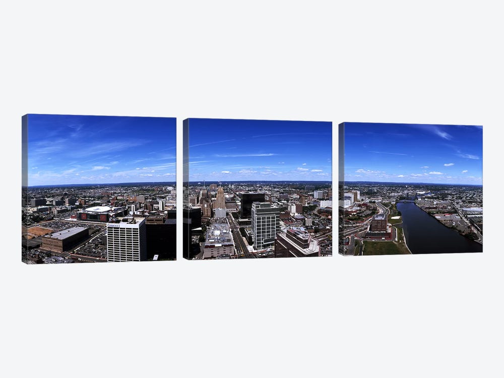 Aerial view of a cityscape, Newark, Essex County, New Jersey, USA by Panoramic Images 3-piece Canvas Art
