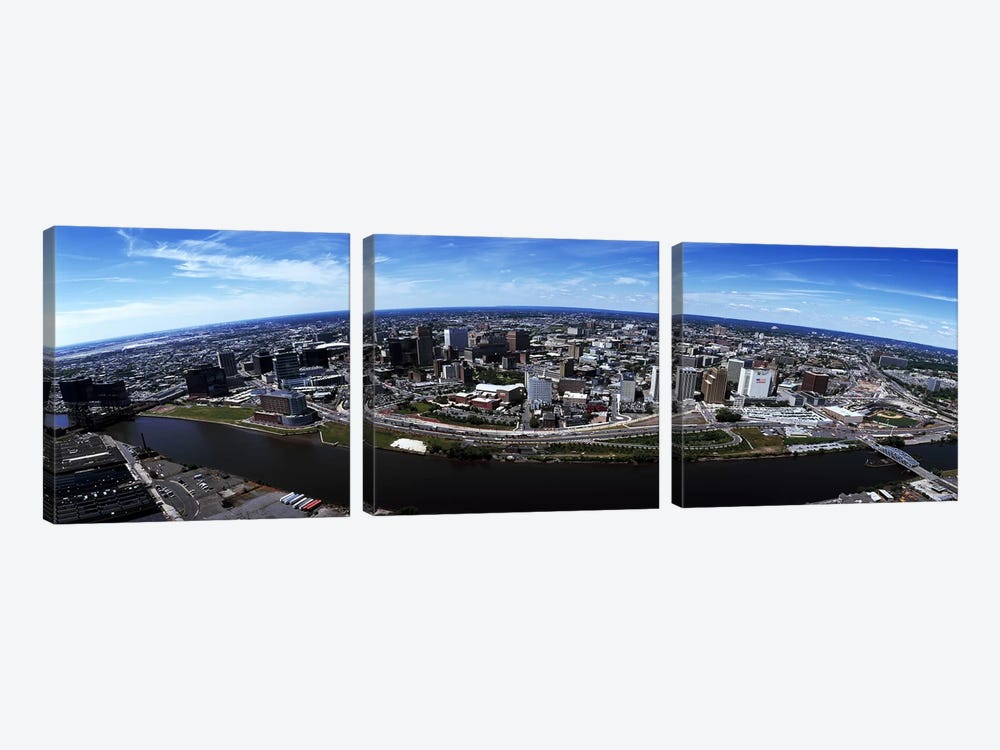 Aerial view of a cityscape, Newark, Essex County, New Jersey, USA #2 by Panoramic Images 3-piece Canvas Artwork