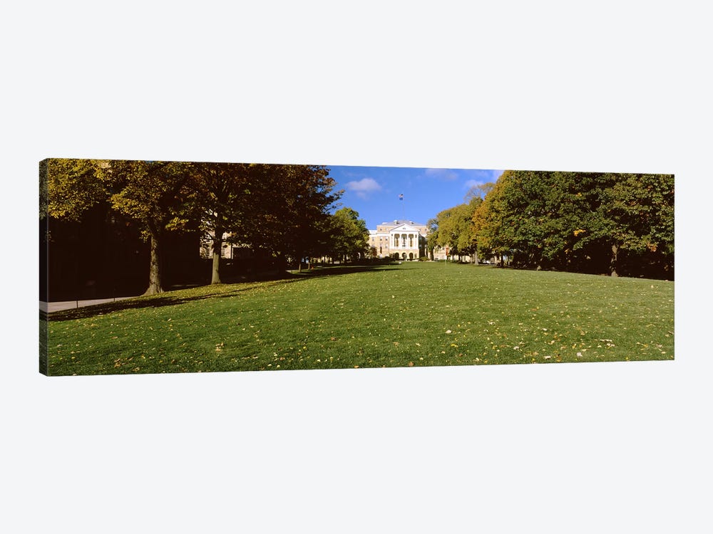 Lawn in front of a building, Bascom Hall, Bascom Hill, University of Wisconsin, Madison, Dane County, Wisconsin, USA by Panoramic Images 1-piece Canvas Wall Art