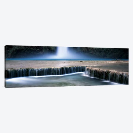 View Of Mooney Falls And Its Pool Water Cascading Over Travertine Terraces, Havasu Canyon, Havasupai Indian Reservation Canvas Print #PIM7195} by Panoramic Images Canvas Artwork