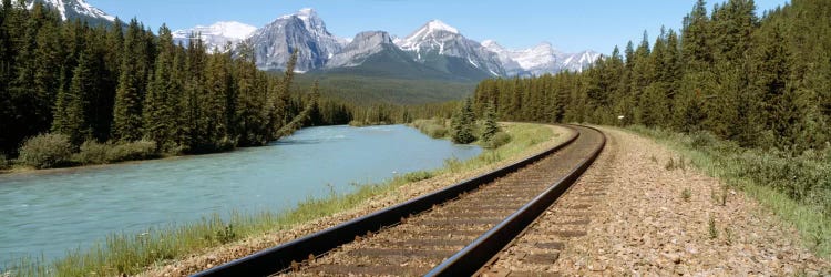 Railroad Tracks Bow River Alberta Canada