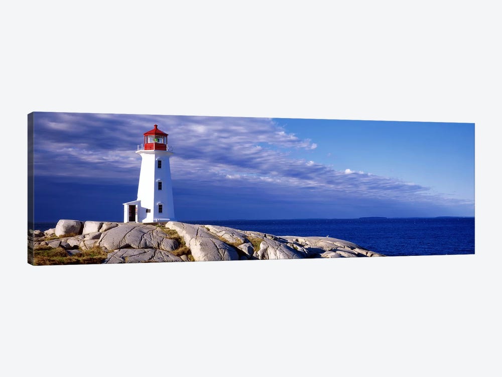 Low Angle View Of A Lighthouse, Peggy's Cove, Nova Scotia, Canada by Panoramic Images 1-piece Canvas Art Print