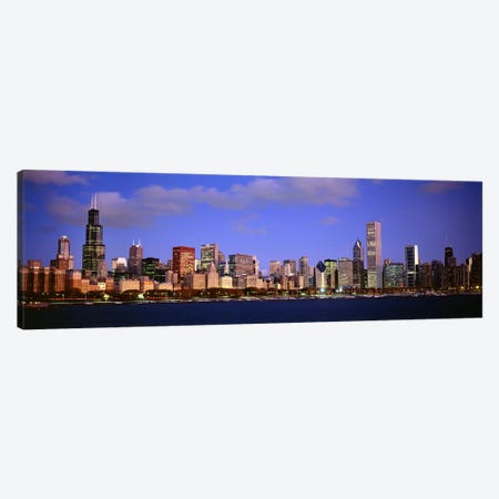 Downtown Skyline At Dusk, Chicago, Cook County, Illinois, USA Canvas Print #PIM7201} by Panoramic Images Canvas Art Print