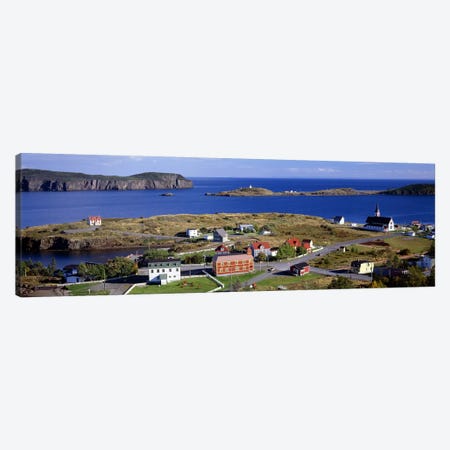 Buildings at the coast, Trinity Bay, Trinity, Newfoundland Island, Newfoundland and Labrador Province, Canada Canvas Print #PIM7202} by Panoramic Images Canvas Print