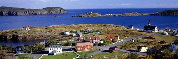 Buildings at the coast, Trinity Bay, Trinity, Newfoundland Island, Newfoundland and Labrador Province, Canada