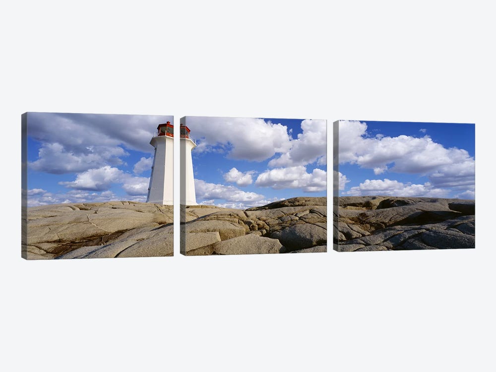 Low Angle View of A LighthousePeggy's Cove, Nova Scotia, Canada by Panoramic Images 3-piece Canvas Artwork