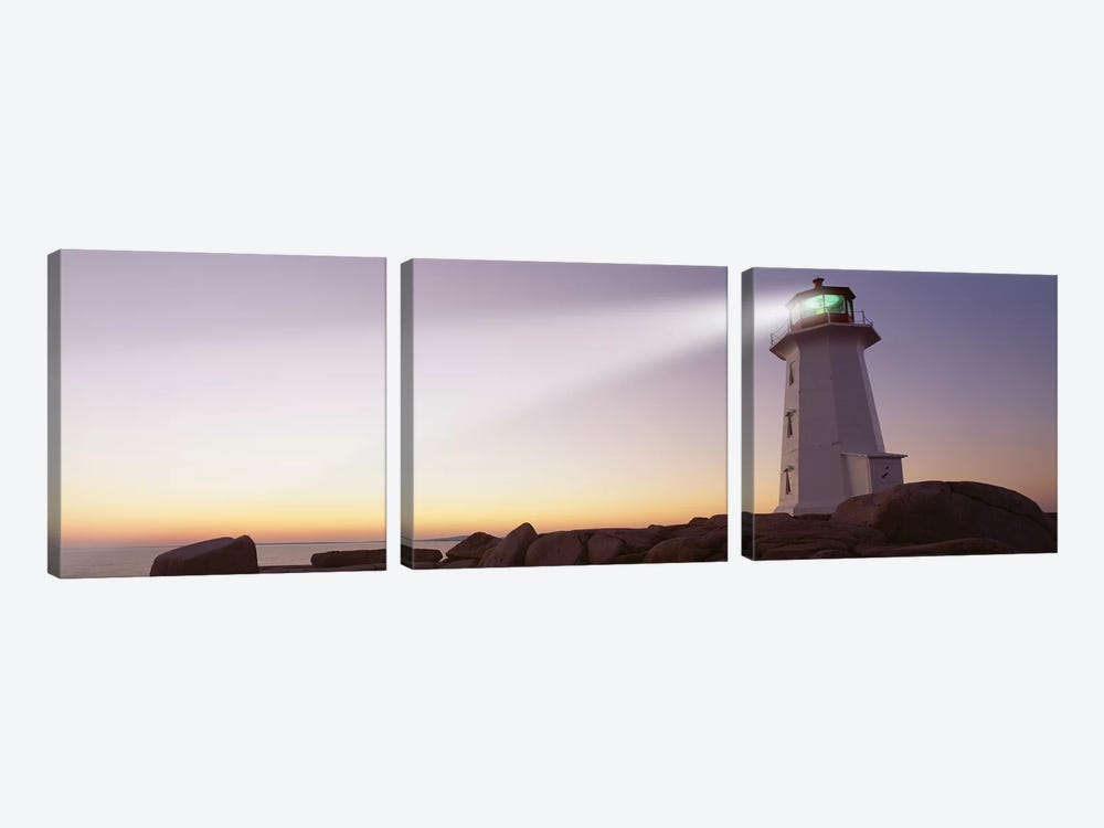 Peggy's Point Lighthouse, Peggy's Cove, Halifax, Nova Scotia, Canada by Panoramic Images 3-piece Canvas Print