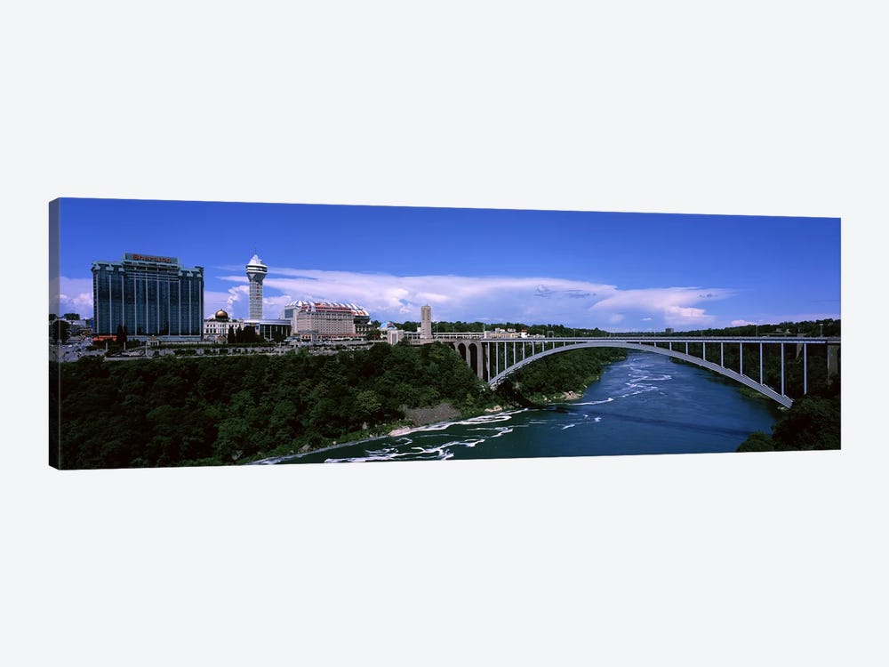 Bridge across a riverRainbow Bridge, Niagara River, Niagara Falls, New York State, USA by Panoramic Images 1-piece Art Print