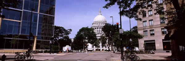 Madison: Government building in a cityWisconsin State Capitol, Madison, Wisconsin, USA by Panoramic Images
