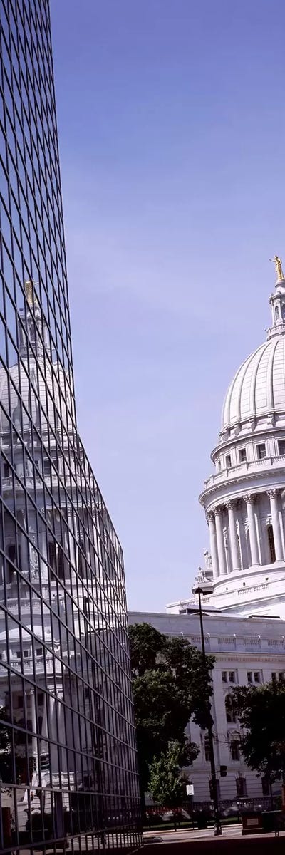 Low angle view of a government buildingWisconsin State Capitol, Madison, Wisconsin, USA by Panoramic Images canvas print