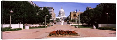 Footpath leading toward a government buildingWisconsin State Capitol, Madison, Wisconsin, USA Canvas Art Print - Wisconsin Art