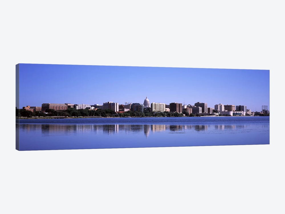 Buildings at the waterfront, Lake Monona, Madison, Dane County, Wisconsin, USA by Panoramic Images 1-piece Canvas Art