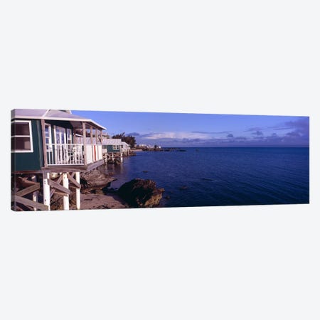 Cabanas on the beachBermuda Canvas Print #PIM7237} by Panoramic Images Art Print