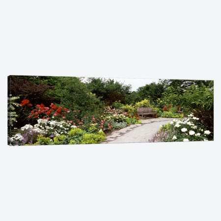Bench in a gardenOlbrich Botanical Gardens, Madison, Wisconsin, USA Canvas Print #PIM7238} by Panoramic Images Canvas Wall Art