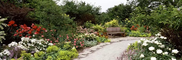 Wisconsin: Bench in a gardenOlbrich Botanical Gardens, Madison, Wisconsin, USA by Panoramic Images