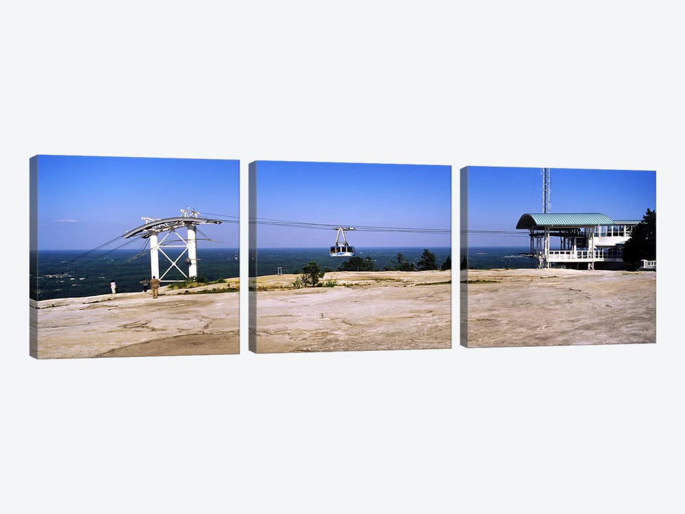 Overhead cable car on a mountainStone Mountain, Atlanta, Georgia, USA by Panoramic Images 3-piece Canvas Wall Art