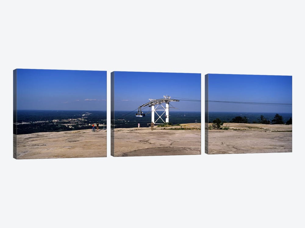 Overhead cable car on a mountain, Stone Mountain, Atlanta, Georgia, USA by Panoramic Images 3-piece Canvas Wall Art