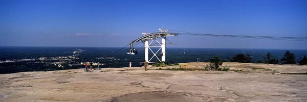 Georgia: Overhead cable car on a mountain, Stone Mountain, Atlanta, Georgia, USA by Panoramic Images