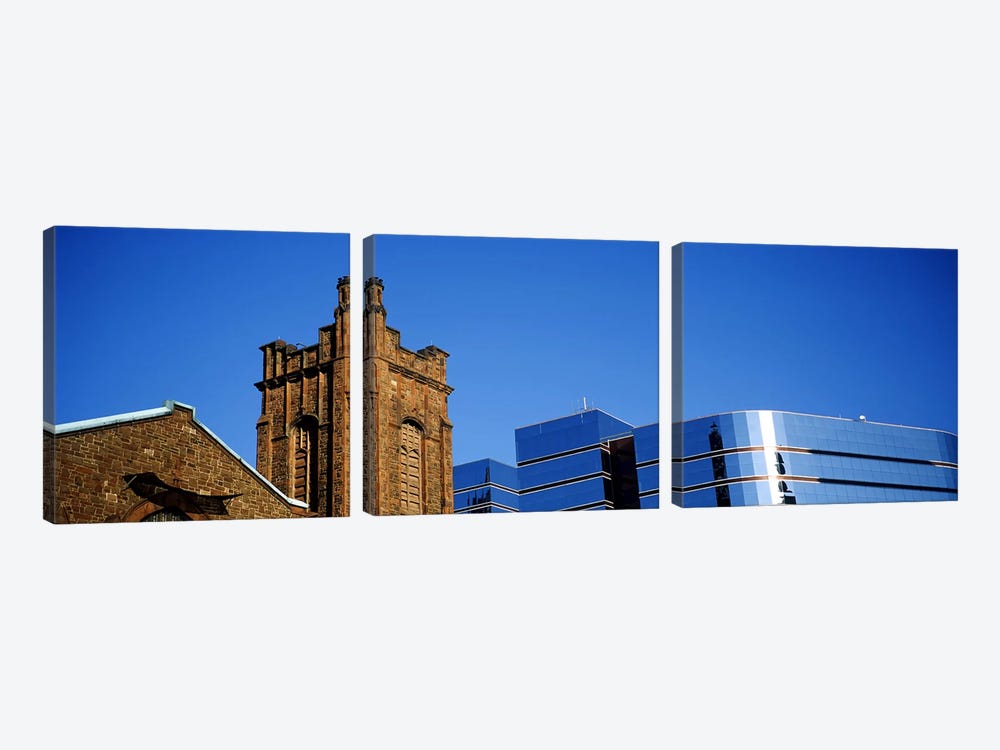 High section view of buildings in a city, Presbyterian Church, Midtown plaza, Atlanta, Fulton County, Georgia, USA by Panoramic Images 3-piece Canvas Artwork