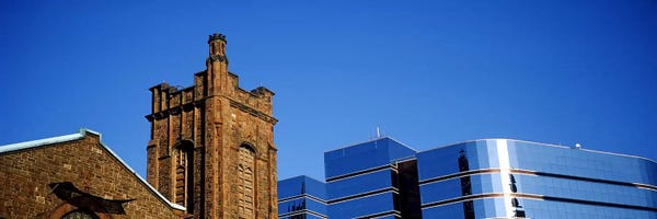 Georgia: High section view of buildings in a city, Presbyterian Church, Midtown plaza, Atlanta, Fulton County, Georgia, USA by Panoramic Images