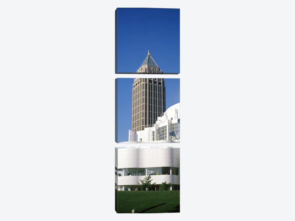 Art museum in front of a skyscraper, High Museum Of Art, Atlanta, Fulton County, Georgia, USA by Panoramic Images 3-piece Canvas Artwork